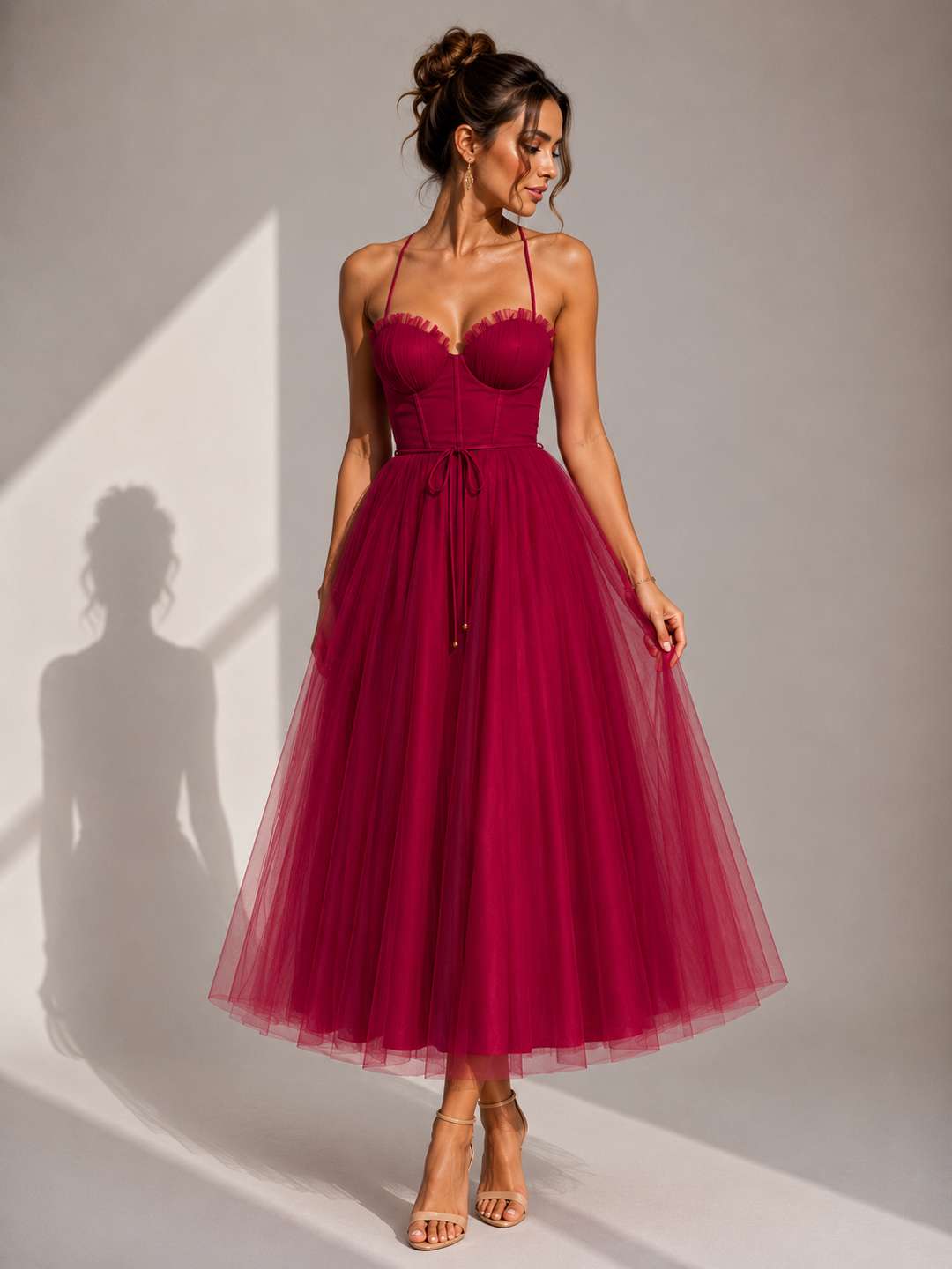 Emmalyn | Corset-Waist Midi Dress