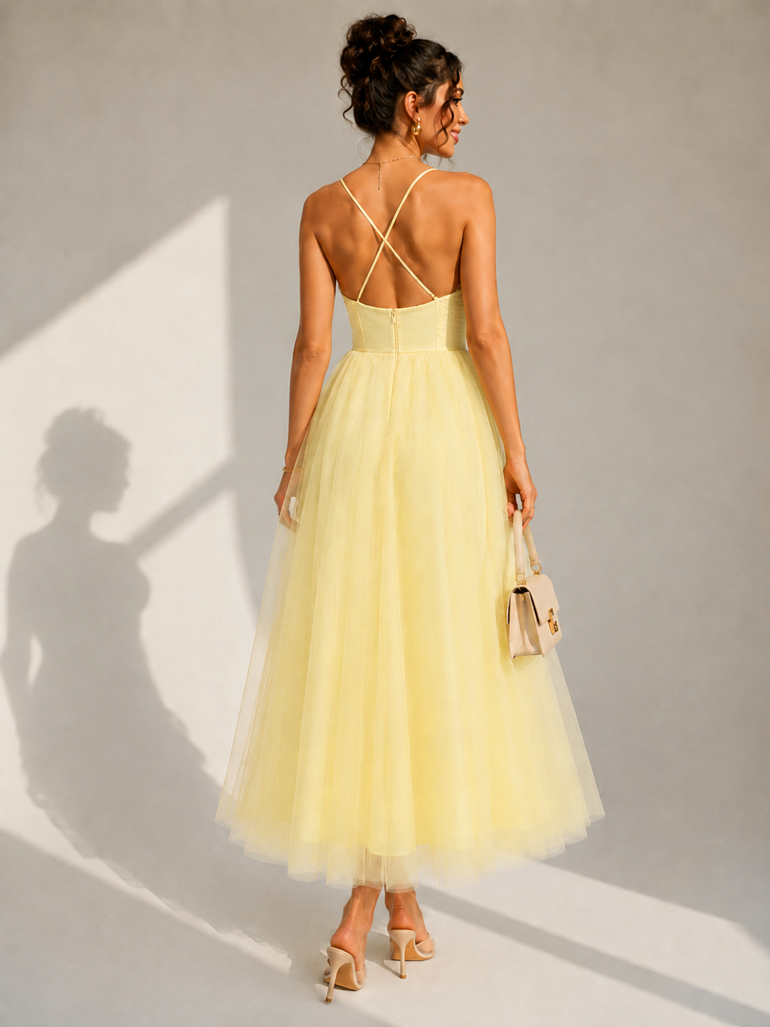 Emmalyn | Corset-Waist Midi Dress
