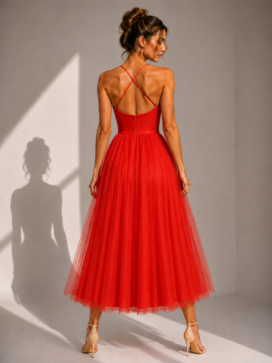 Emmalyn | Corset-Waist Midi Dress