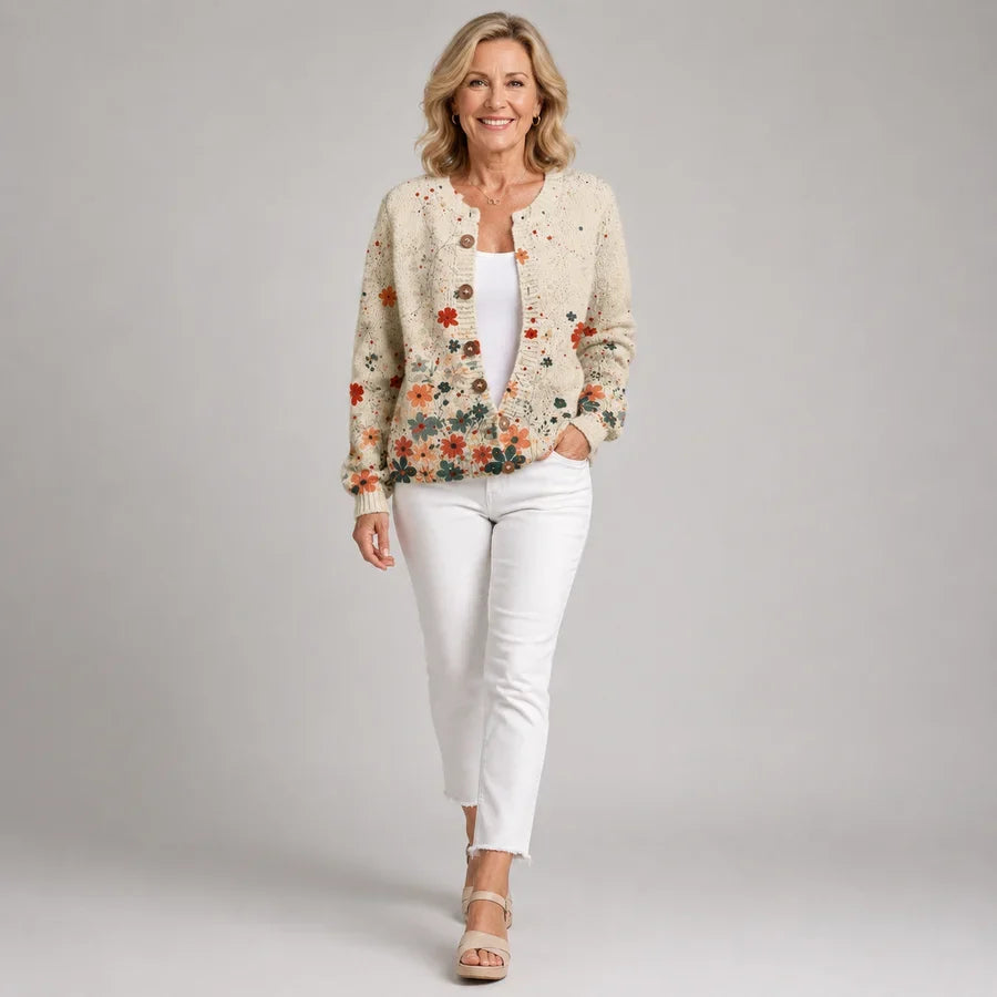 Lillian | Floral Button-Front Cardigan
