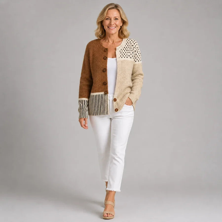 Linnea | Colour-Block Button Cardigan