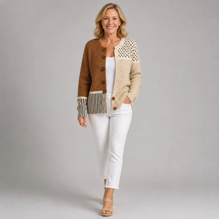 Linnea | Colour-Block Button Cardigan
