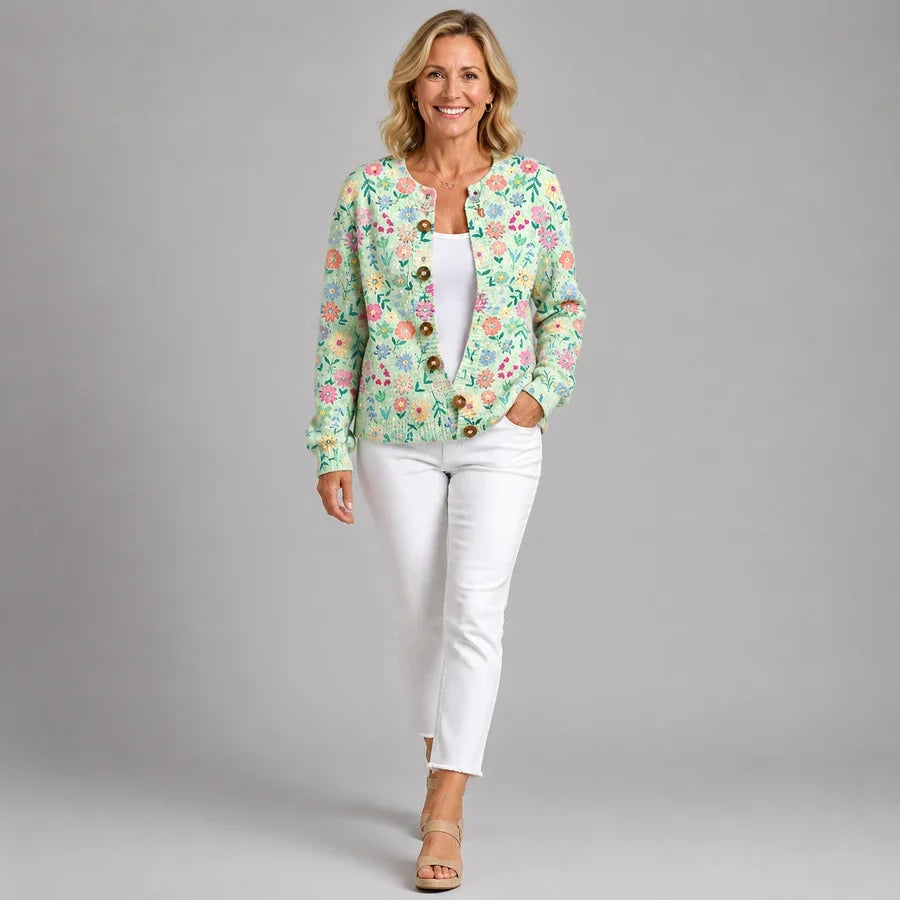 Lorelei | Blooming Button-Front Cardigan
