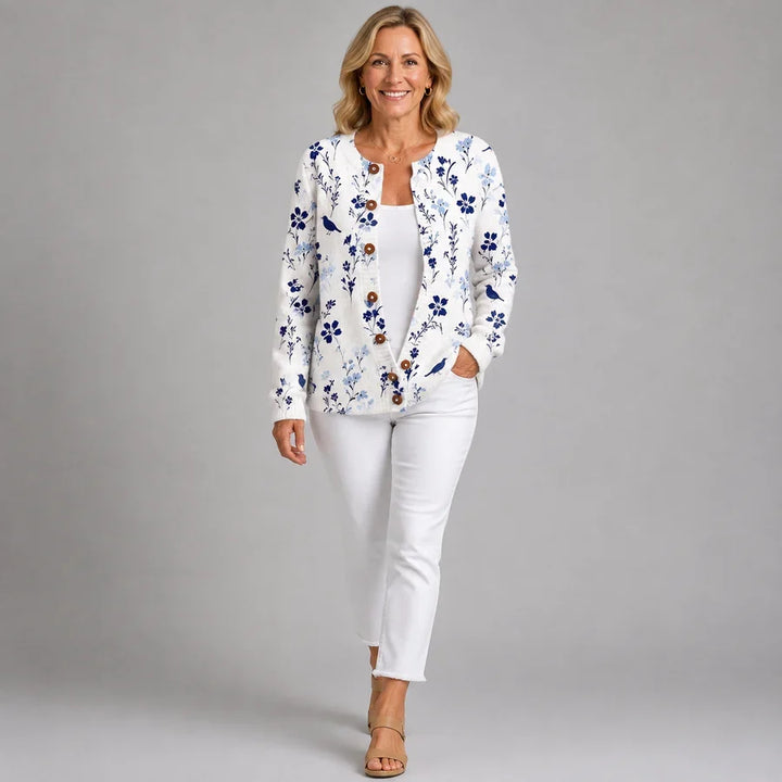 Bethan | Botanical Print Cardigan