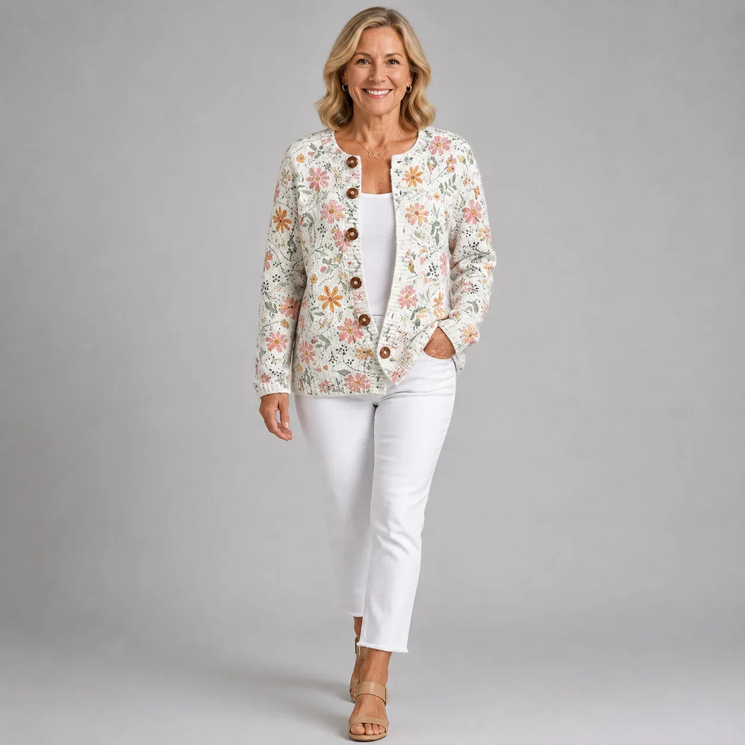Guinevere | Botanical Button-Front Cardigan