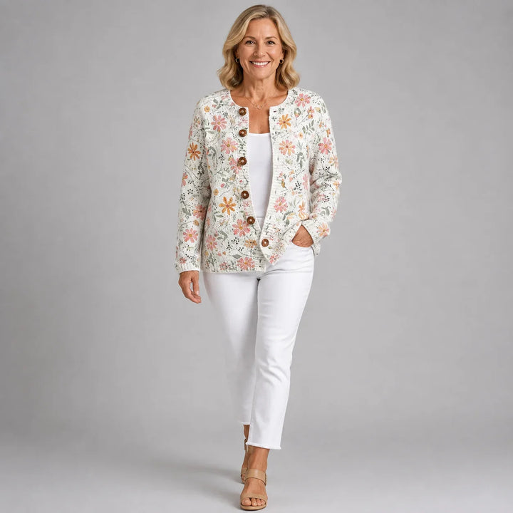 Guinevere | Botanical Button-Front Cardigan
