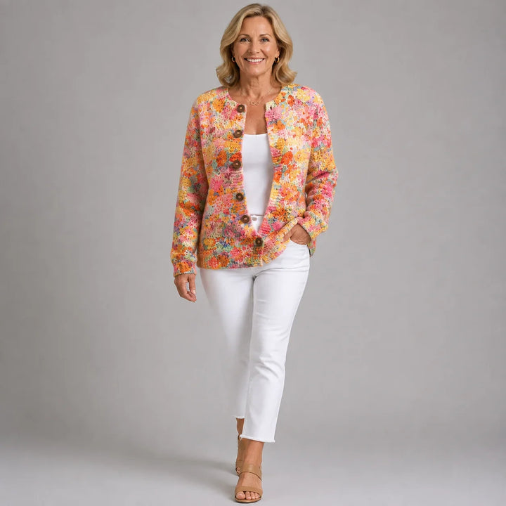 Rosabelle | Artful Button-Front Cardigan