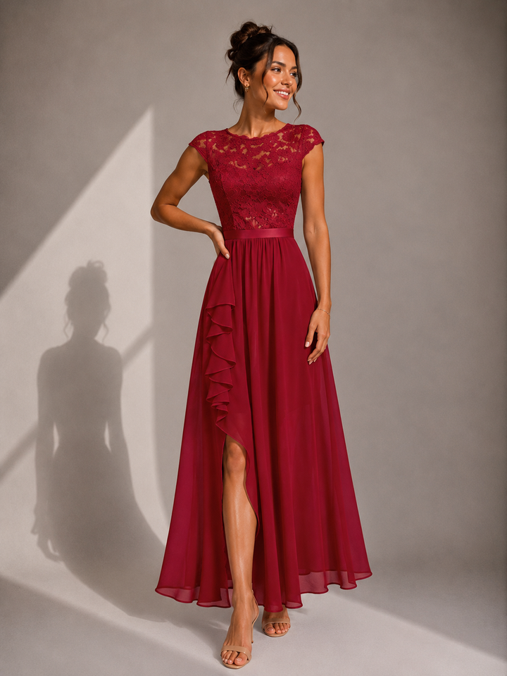 Lucinda | Lace Bodice Evening Maxi Dress
