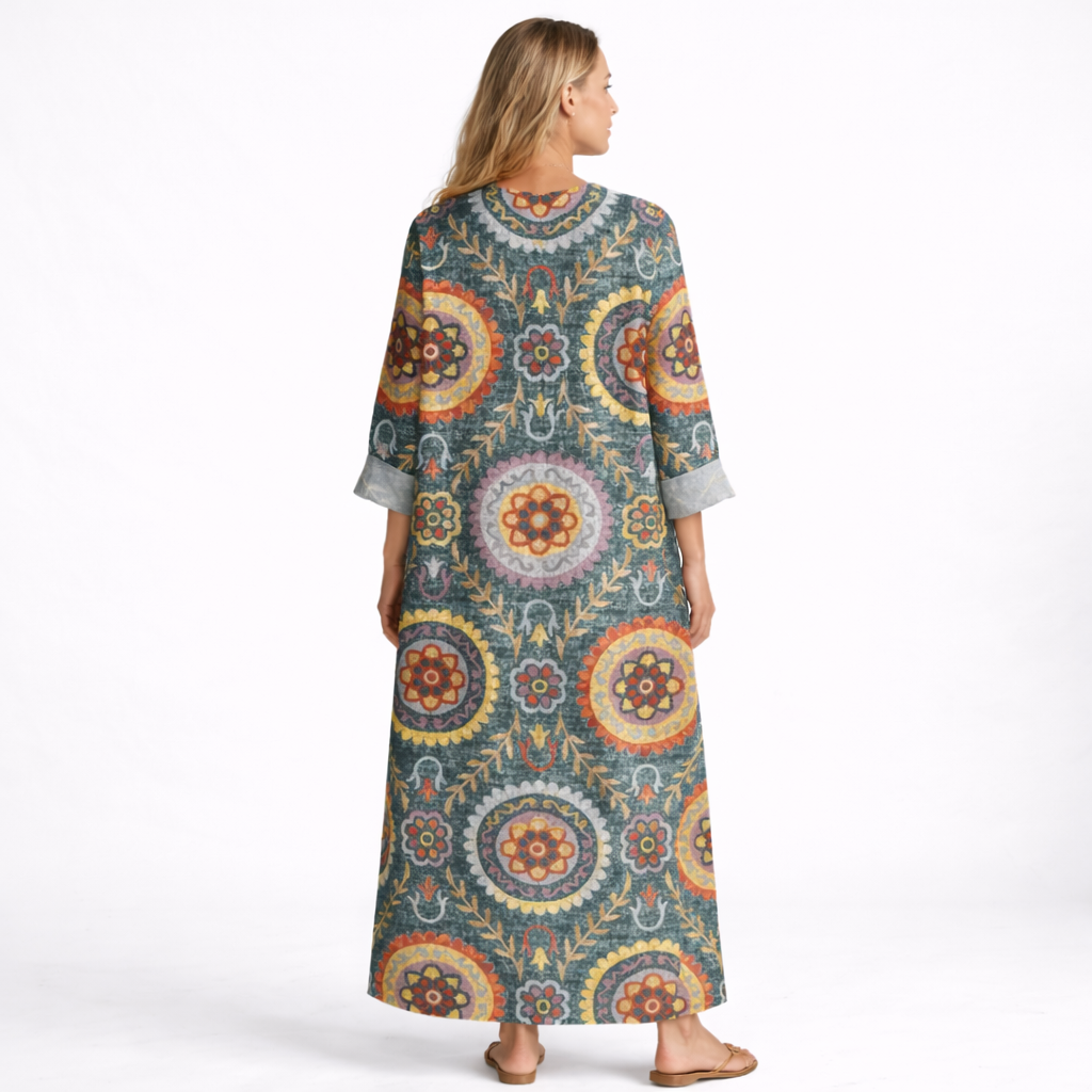 Liana | Bohemian Print Midi Dress