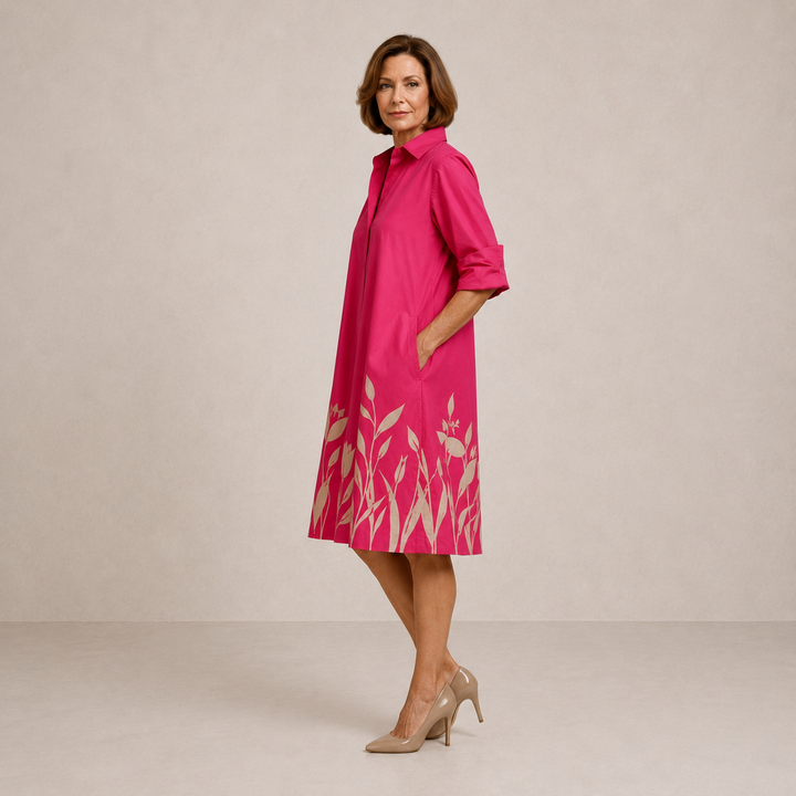Margaux | Elegant Flowing Shirt Dress