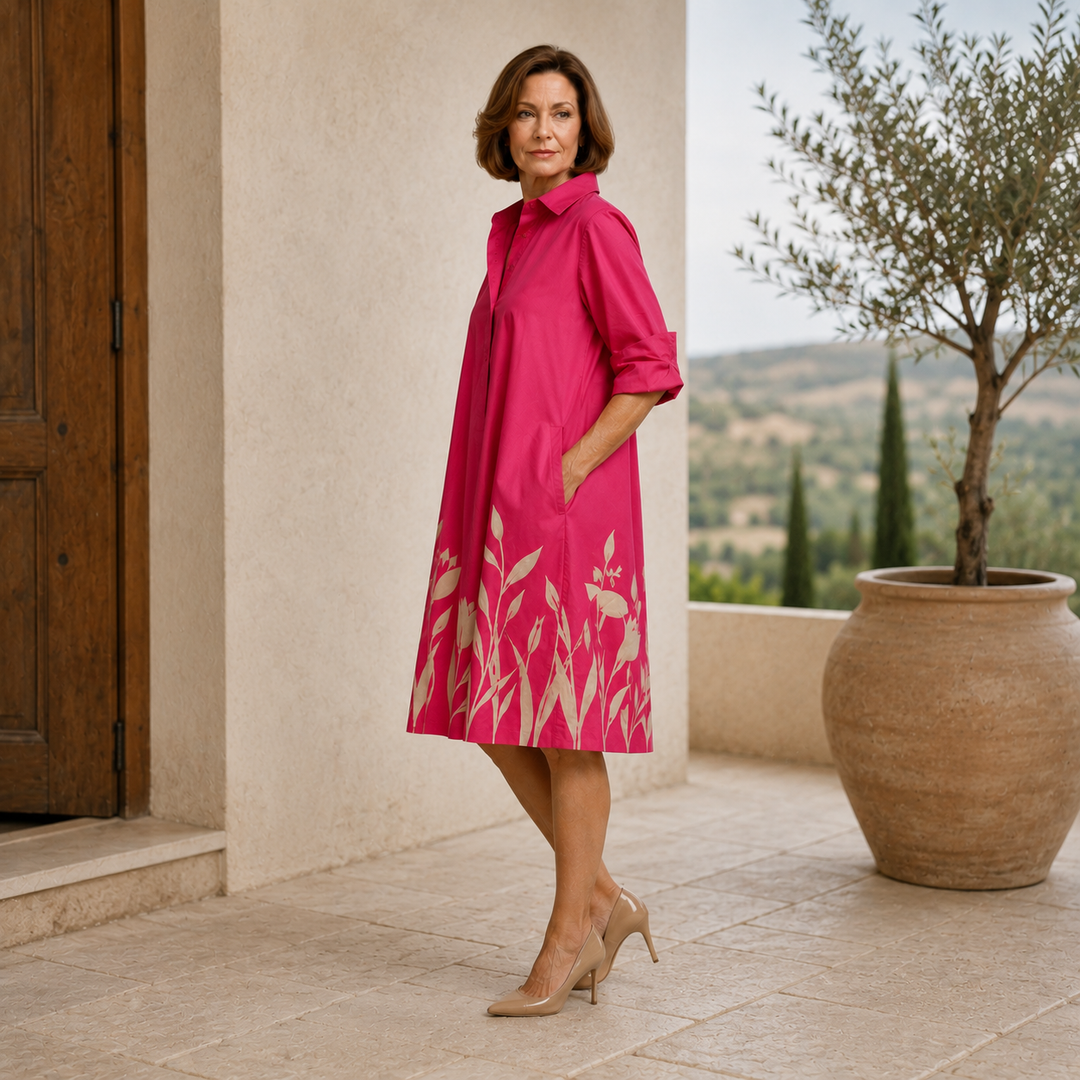 Margaux | Elegant Flowing Shirt Dress