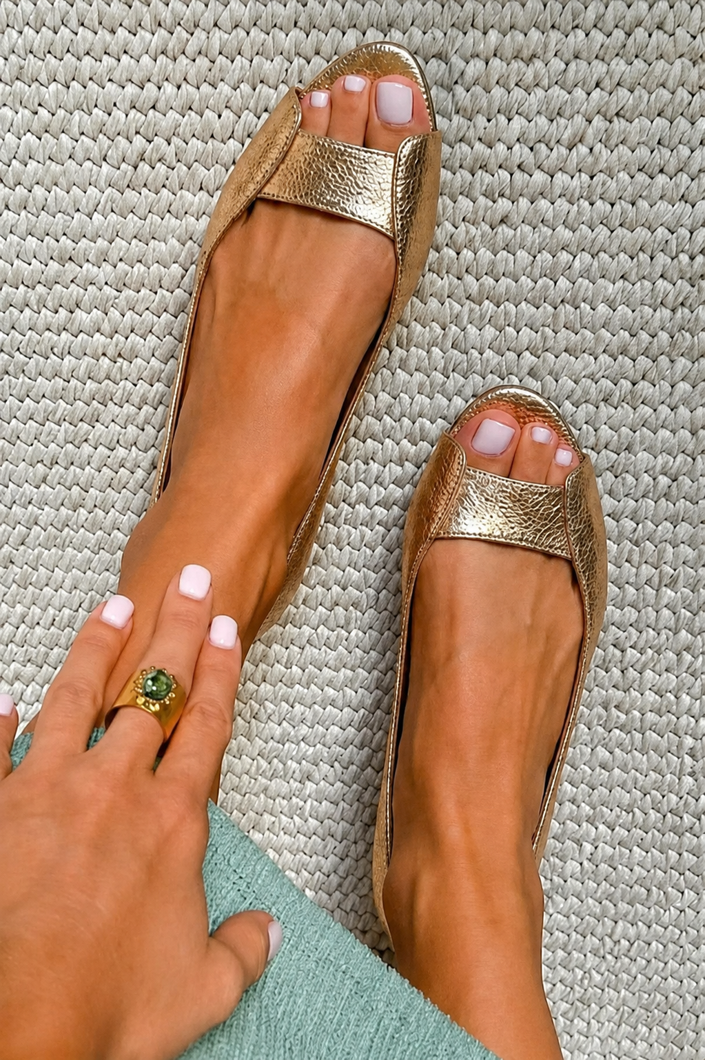 Hazel | Peep-Toe Comfort Flats