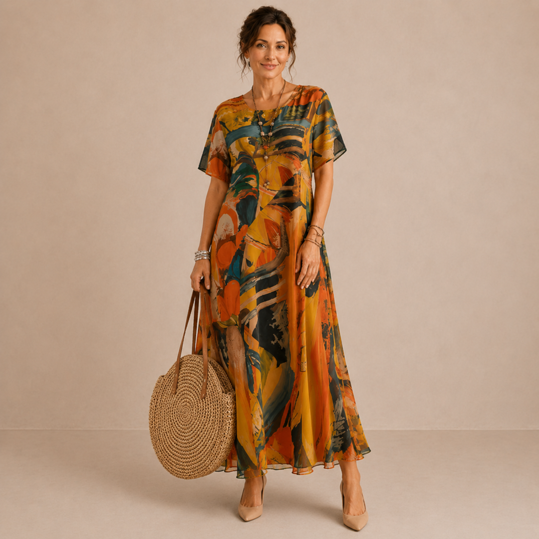 Rosina | Artful Print Midi Dress