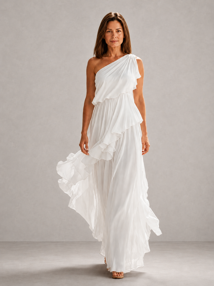 Anouk | One-Shoulder Ruffle Maxi Dress