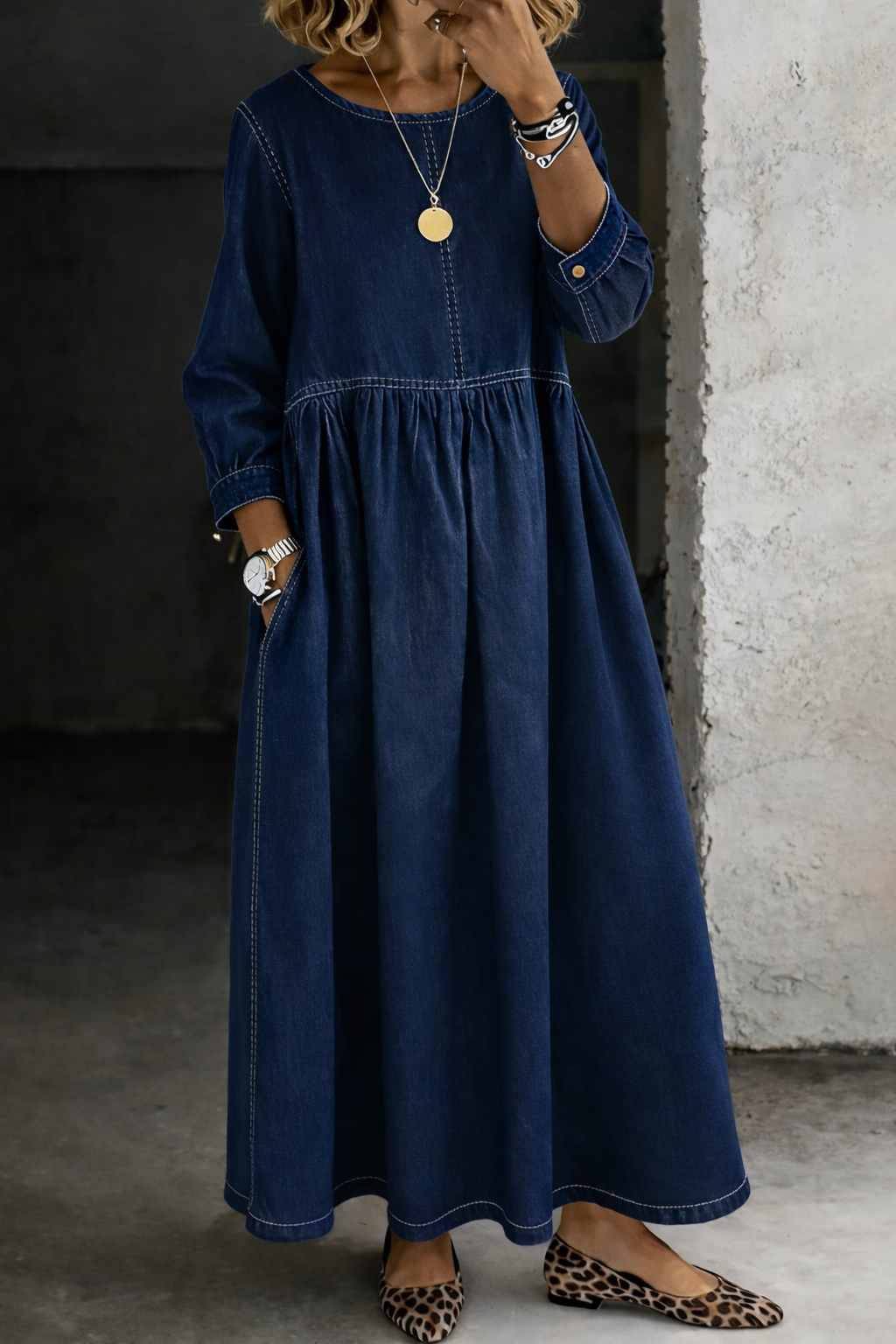 Louisa | Relaxed Round-Neck Maxi Dress