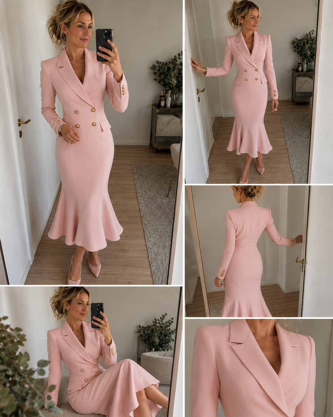 Helena | Tailored Double-Breasted Midi Dress