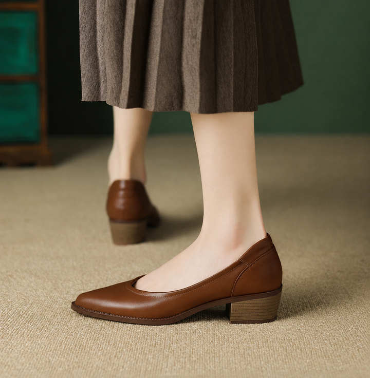 Astrid | Refined Pointed-Toe Block Heel Pumps