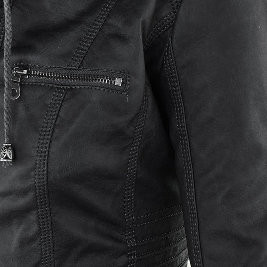 Cosima | Hooded Zip-Up Moto Jacket