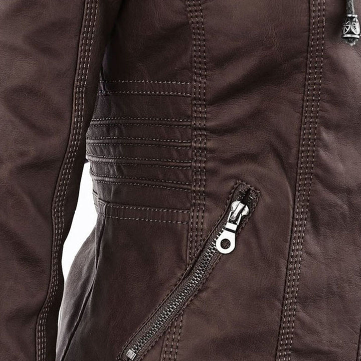 Cosima | Hooded Zip-Up Moto Jacket