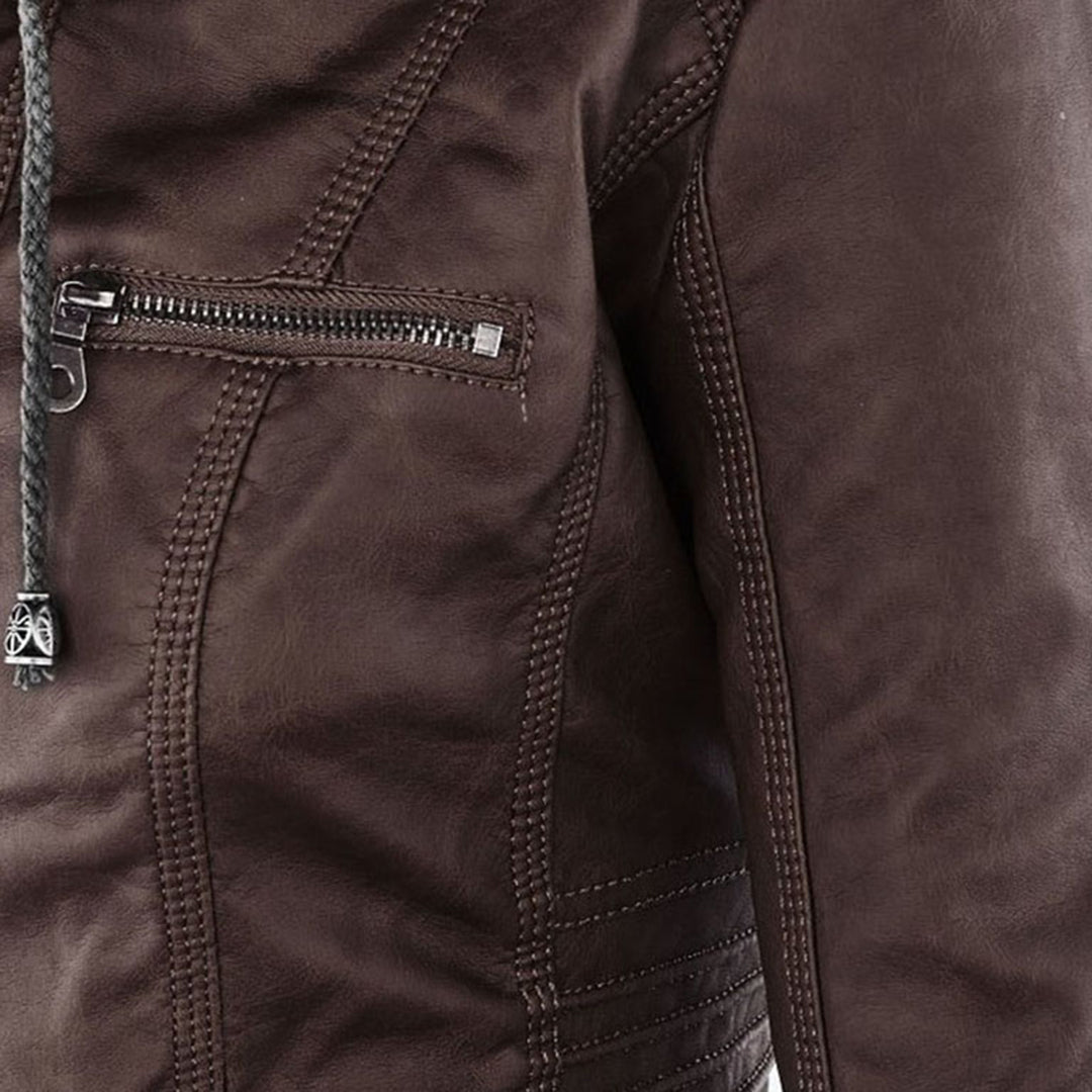 Cosima | Hooded Zip-Up Moto Jacket