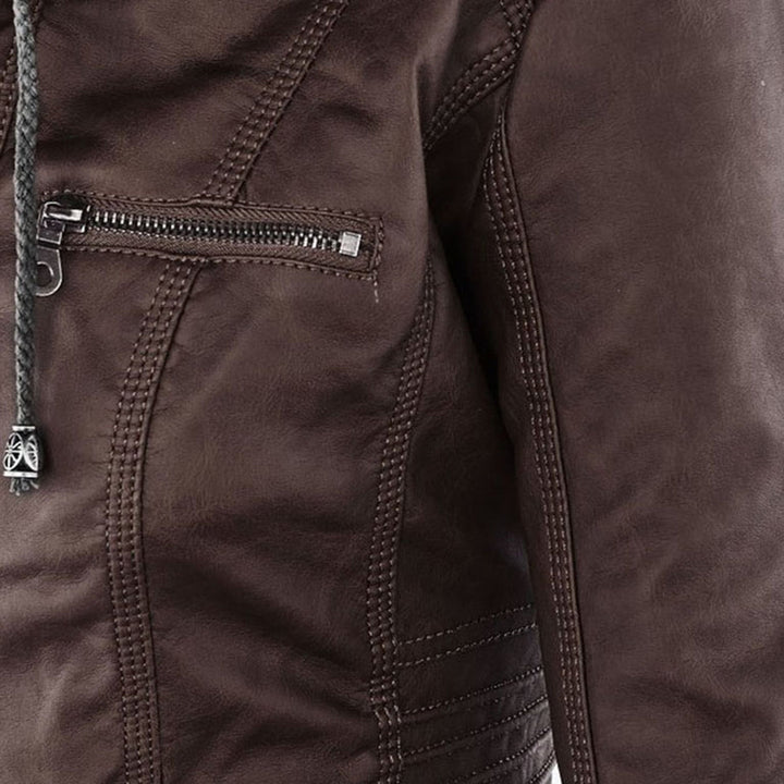 Cosima | Hooded Zip-Up Moto Jacket
