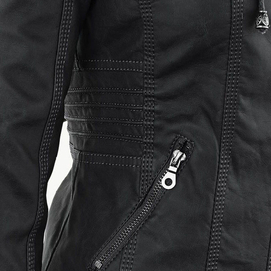 Cosima | Hooded Zip-Up Moto Jacket