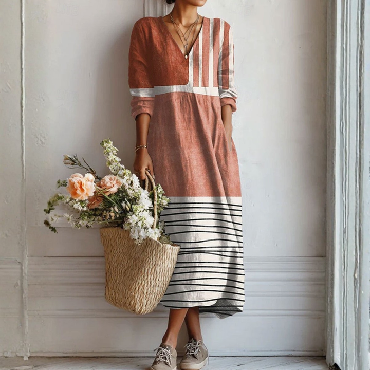 Linnea | Relaxed Colour-Block Midi Dress