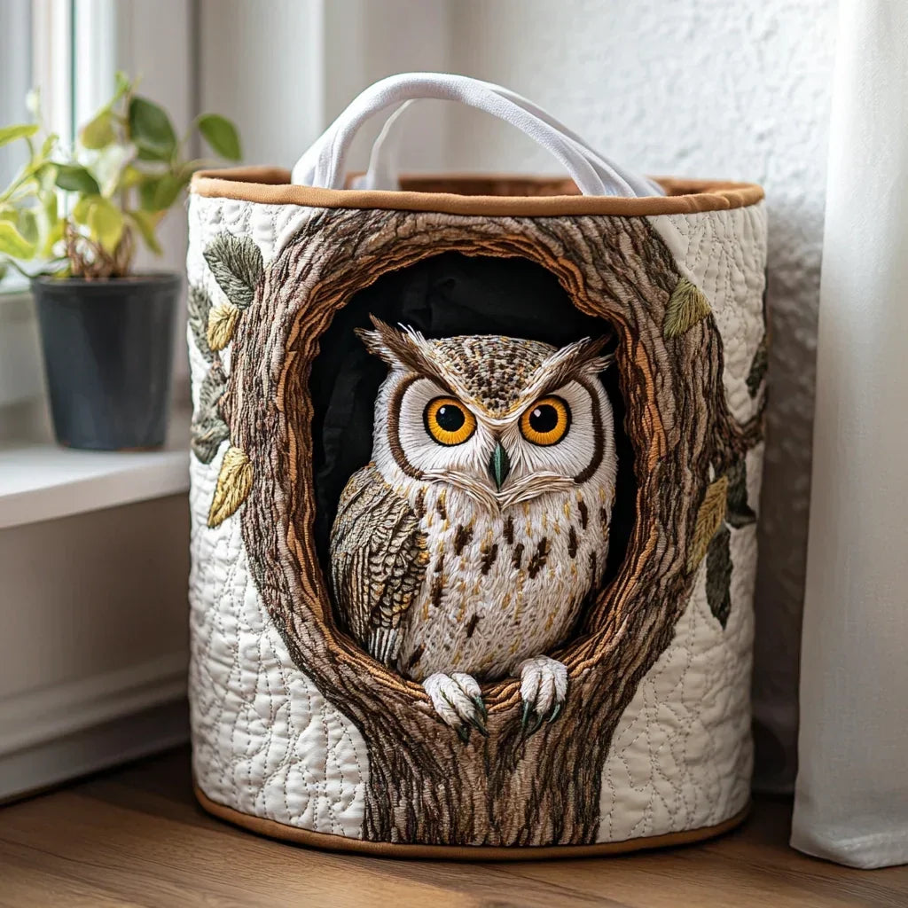Sylvia | Hand-Quilted Woodland Storage Basket