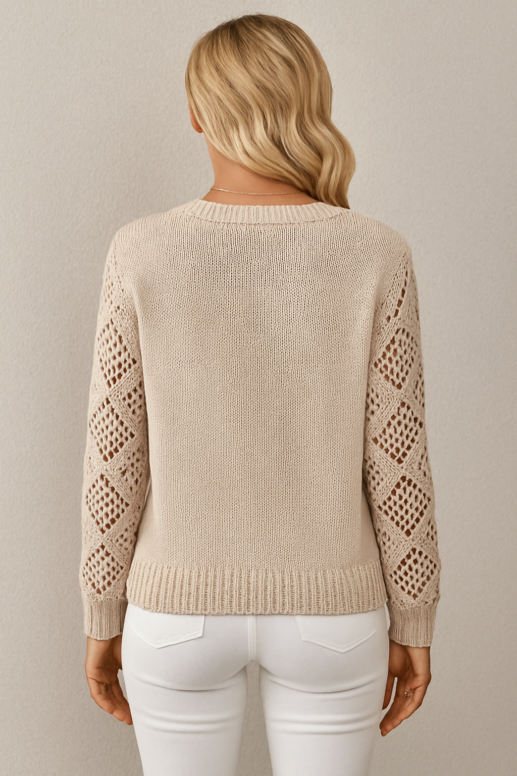 Whitney | Open-Weave V-Neck Sweater