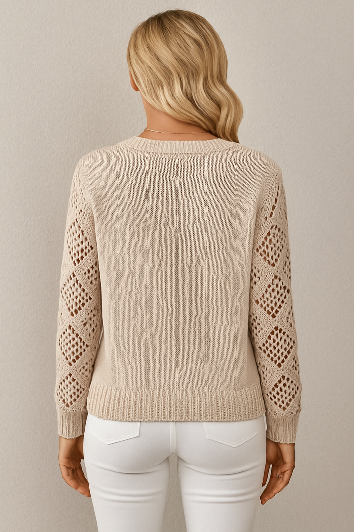 Whitney | Open-Weave V-Neck Sweater