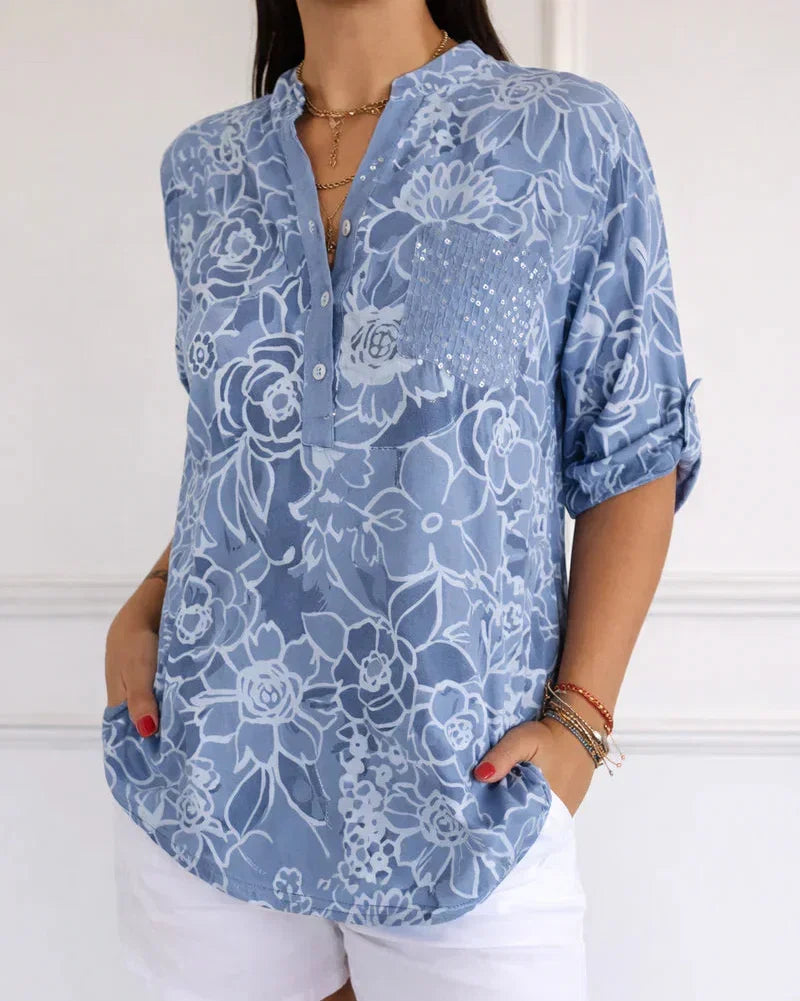Marlowe | Refined Print Blouse with Pocket