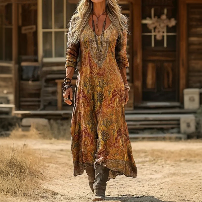 Lucienne | Bohemian Flowing Maxi Dress