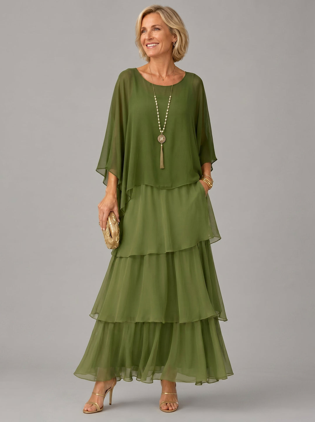 Vivian | Tiered Overlay Maxi Dress