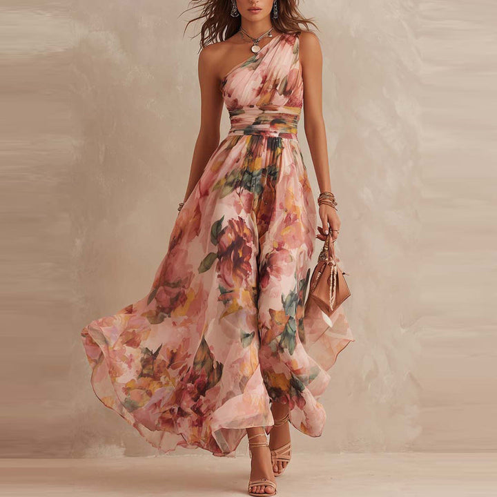 Arden | One-Shoulder Floral Maxi Dress