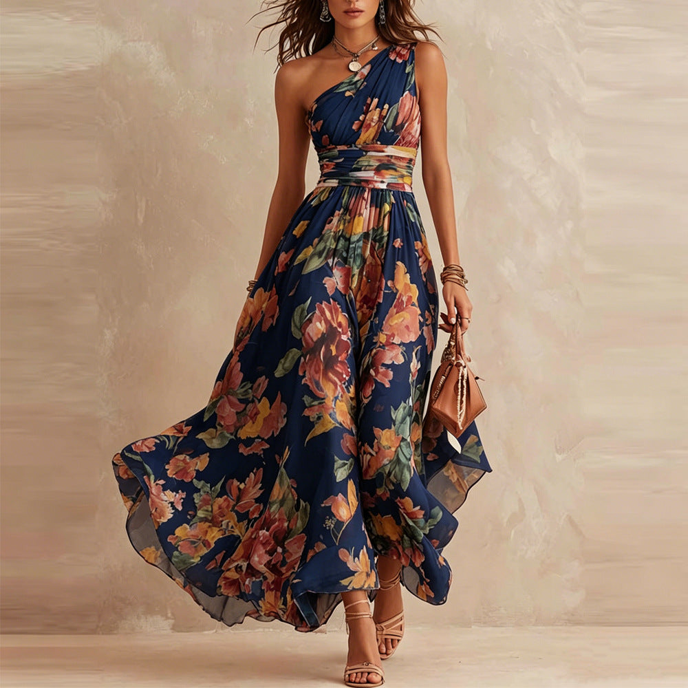 Arden | One-Shoulder Floral Maxi Dress