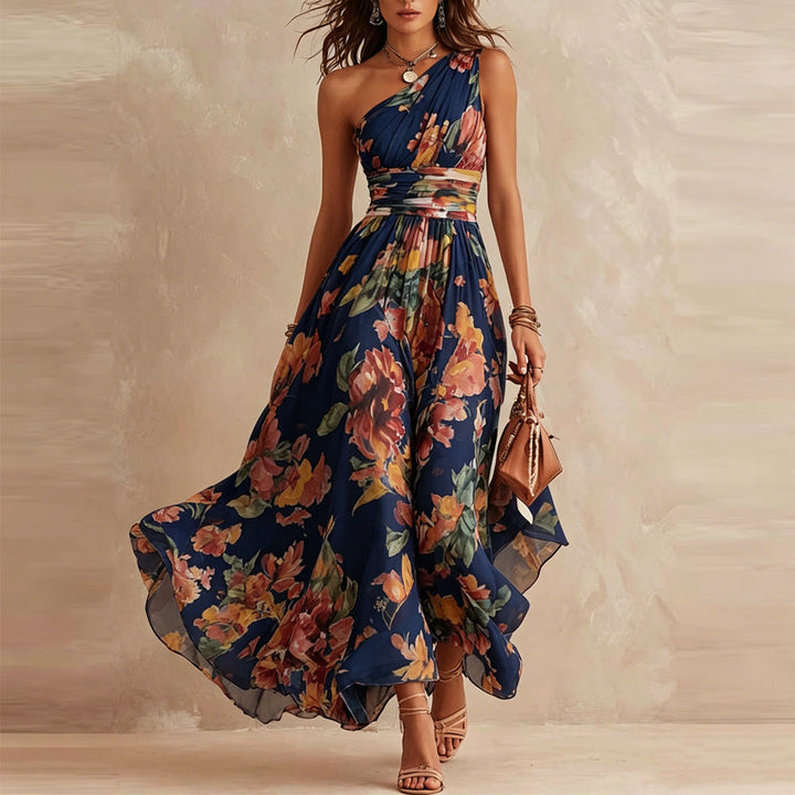 Arden | One-Shoulder Floral Maxi Dress