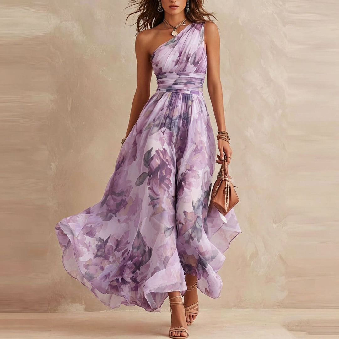 Arden | One-Shoulder Floral Maxi Dress