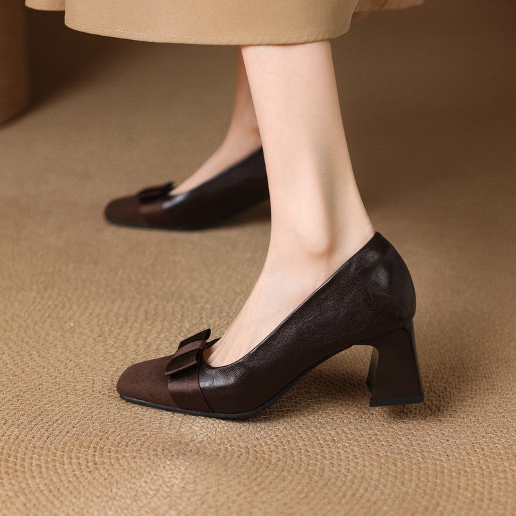 Marnelle | Bow-Front Block Heels