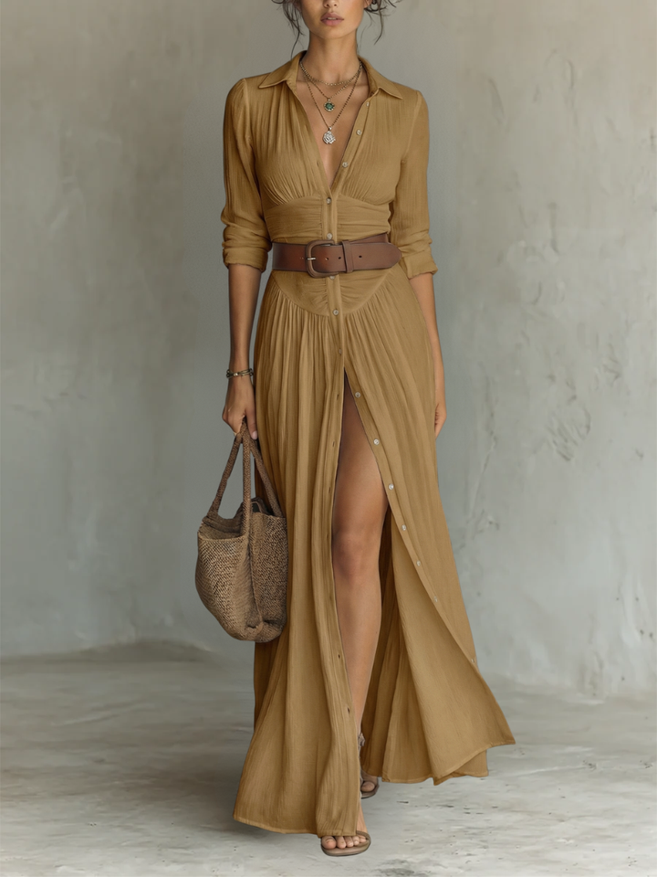 Adeline | Elegant Button-Front Maxi Dress