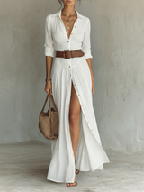 Adeline | Elegant Button-Front Maxi Dress