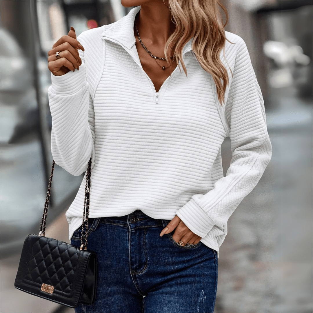 Marlowe | Ribbed Half-Zip Pullover