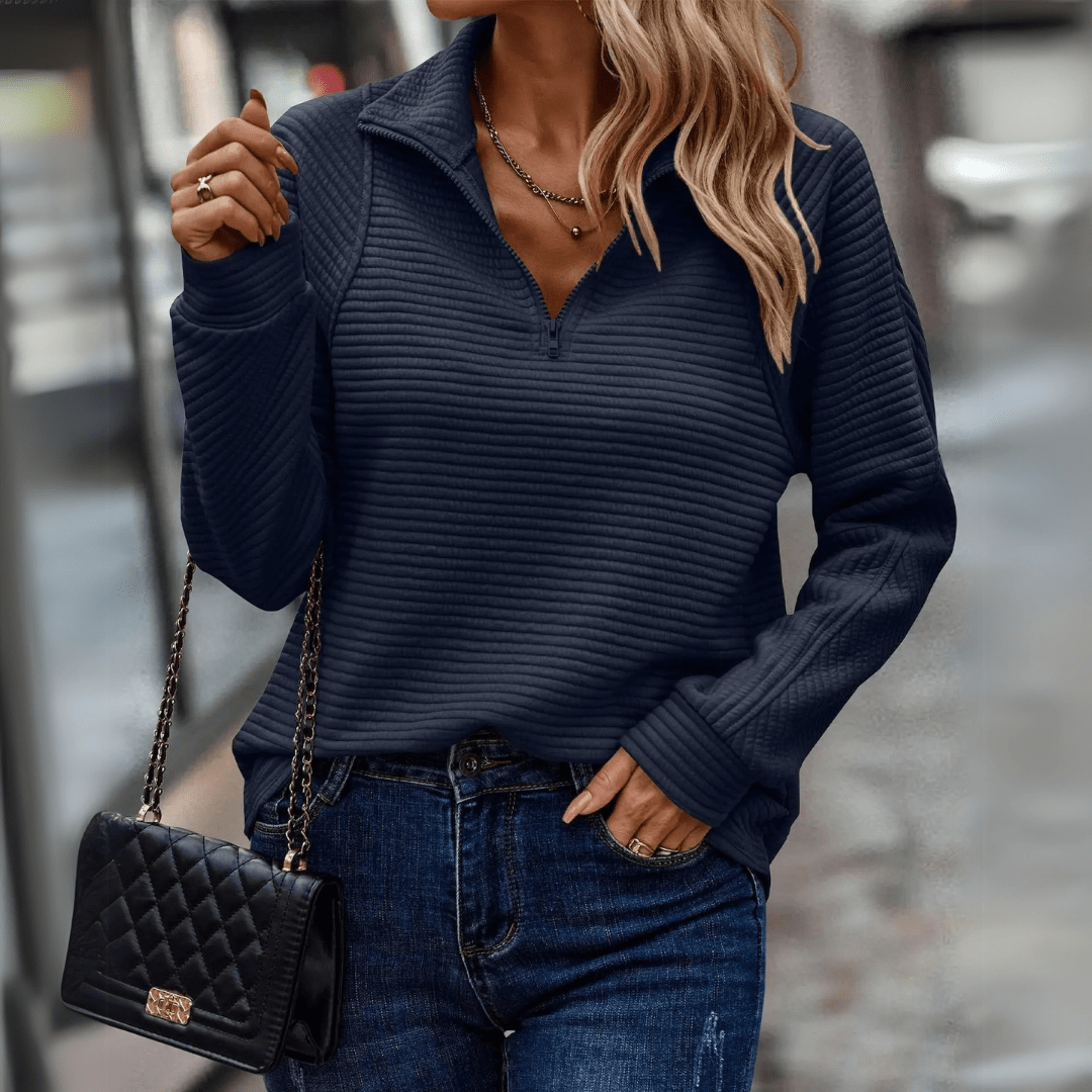 Marlowe | Ribbed Half-Zip Pullover