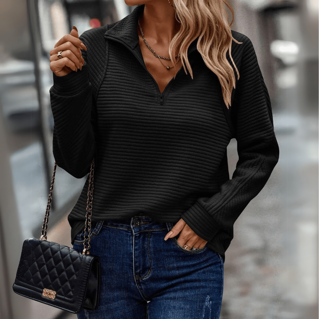 Marlowe | Ribbed Half-Zip Pullover