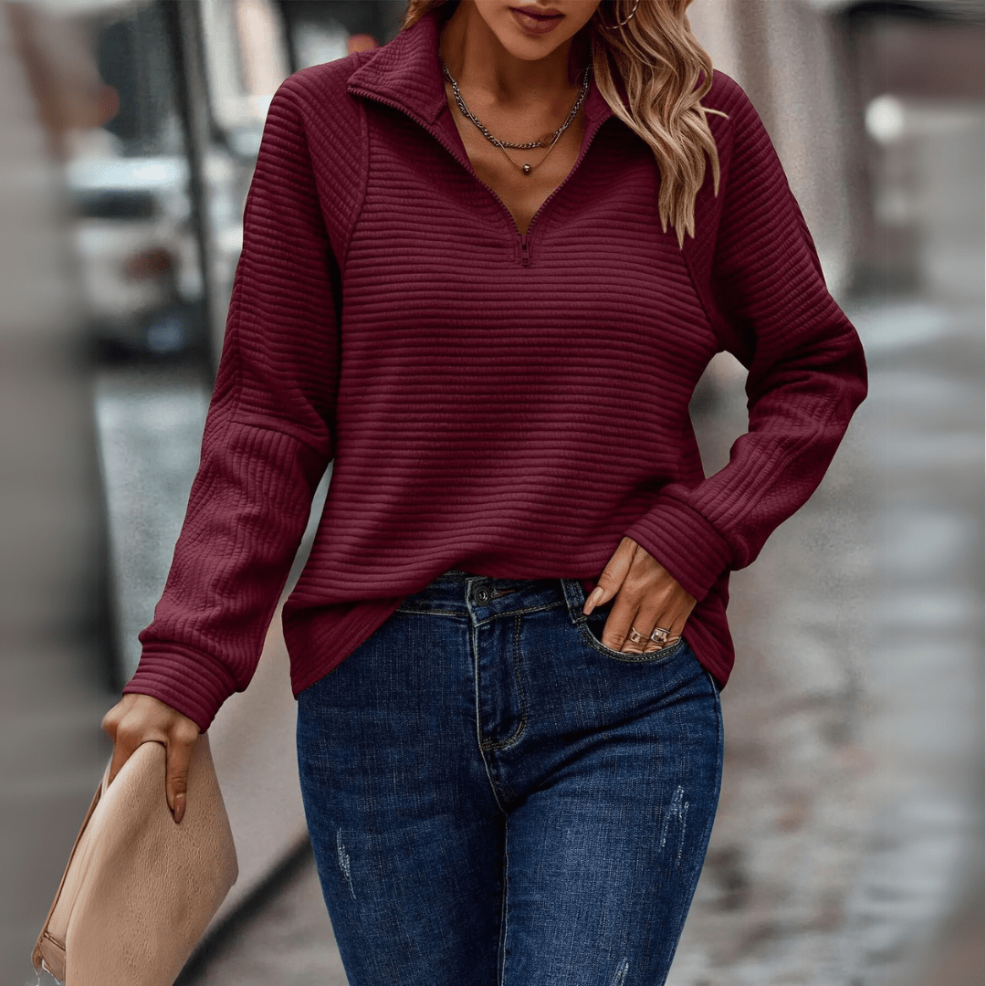 Marlowe | Ribbed Half-Zip Pullover