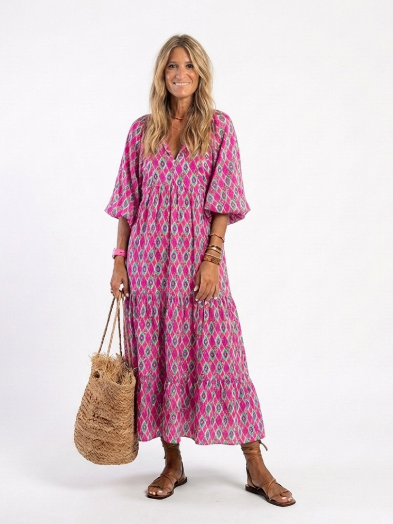 Greta | Relaxed Patterned Midi Dress
