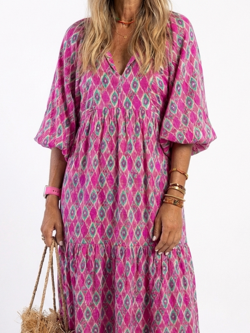 Greta | Relaxed Patterned Midi Dress