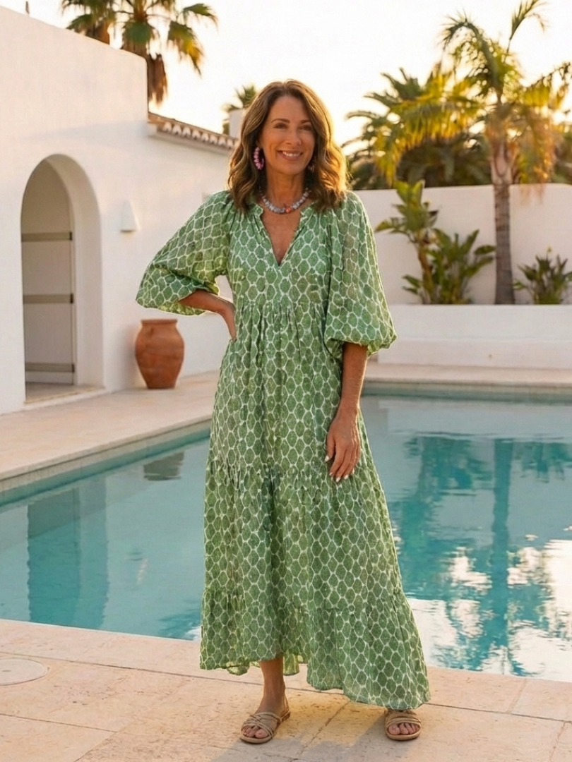 Greta | Relaxed Patterned Midi Dress