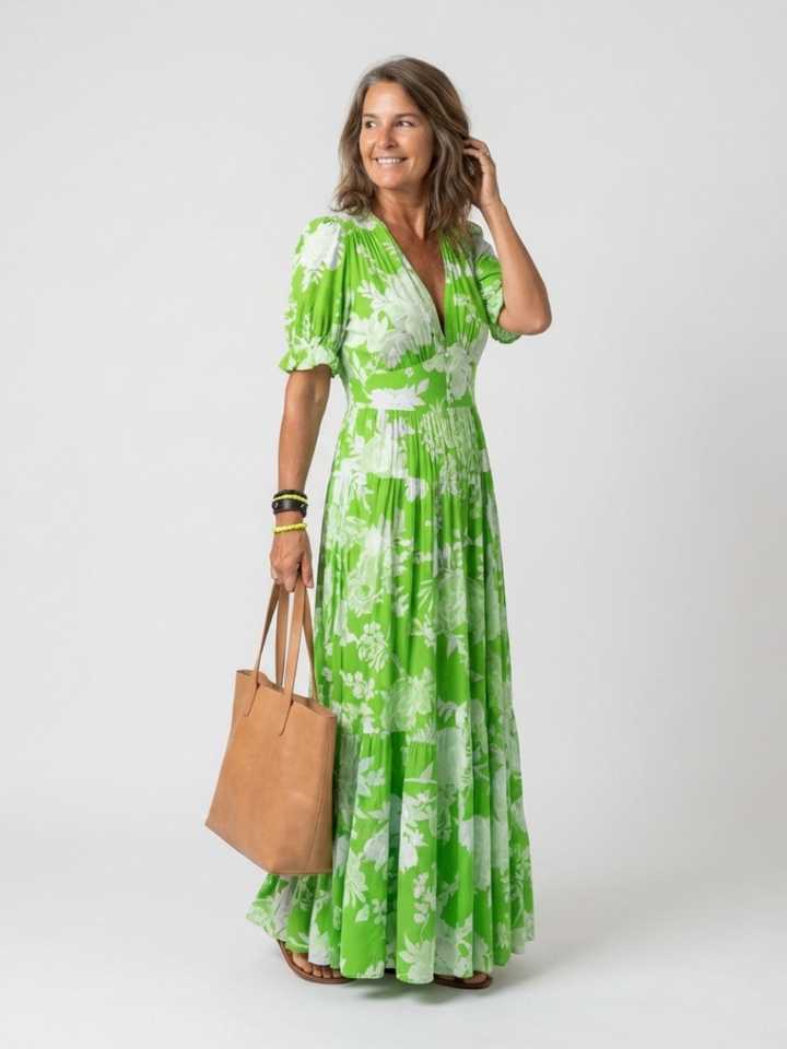 Hadley | Floral V-Neck Maxi Dress