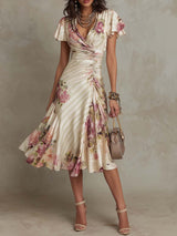 Katrina | Floral Pleated Midi Dress