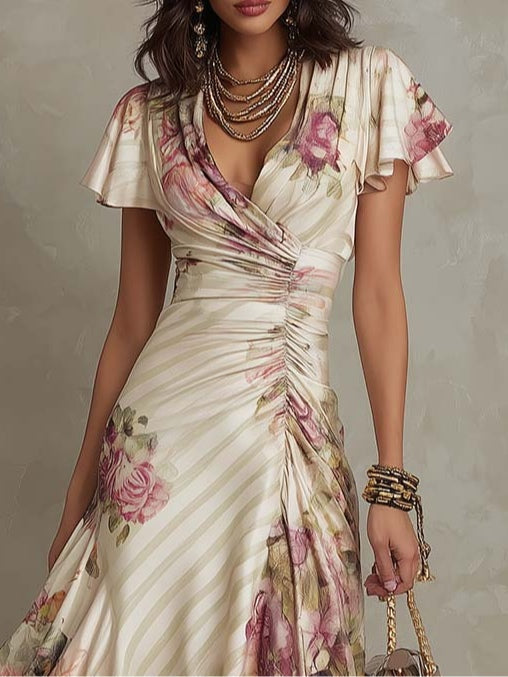Katrina | Floral Pleated Midi Dress